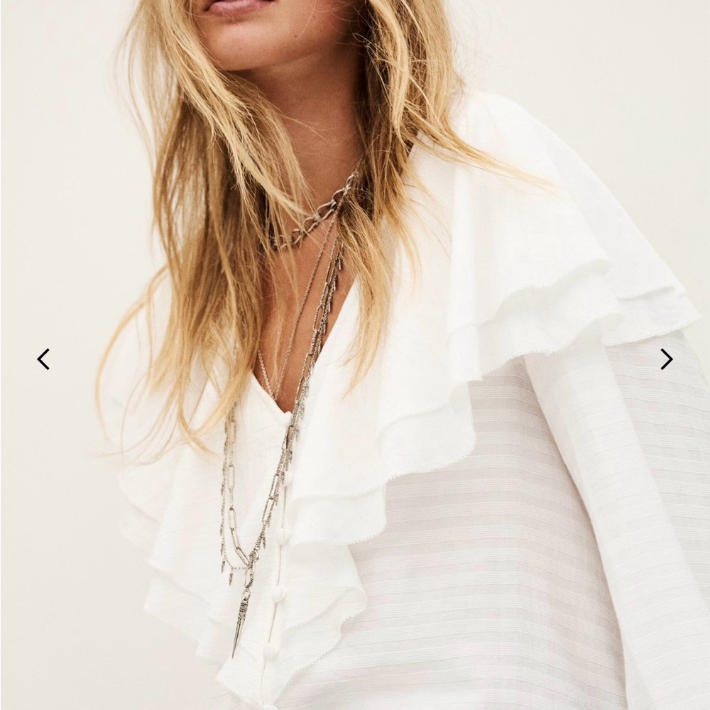 ba&sh White Ruffled Blouse - Picture 2 of 9
